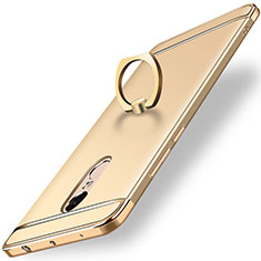 Custodia Lusso Metallo Laterale e Plastica Cover con Anello Supporto A01 per Xiaomi Redmi Note 4X High Edition Oro