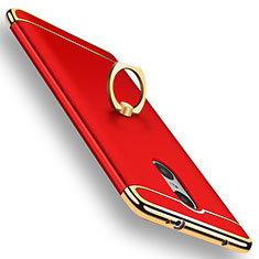 Custodia Lusso Metallo Laterale e Plastica Cover con Anello Supporto A01 per Xiaomi Redmi Pro Rosso