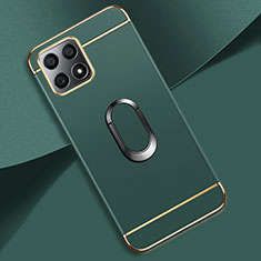 Custodia Lusso Metallo Laterale e Plastica Cover con Anello Supporto per Huawei Honor X30i Verde Notte