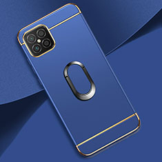 Custodia Lusso Metallo Laterale e Plastica Cover con Anello Supporto per Huawei Nova 8 SE 4G Blu