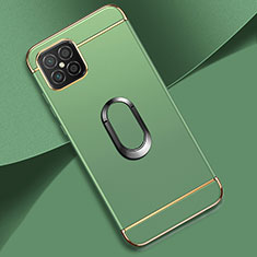 Custodia Lusso Metallo Laterale e Plastica Cover con Anello Supporto per Huawei Nova 8 SE 4G Verde Pastello