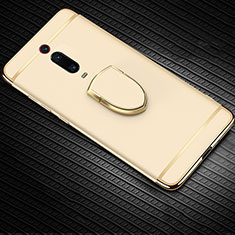 Custodia Lusso Metallo Laterale e Plastica Cover con Anello Supporto T01 per Xiaomi Redmi K20 Pro Oro