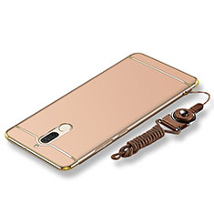 Custodia Lusso Metallo Laterale e Plastica Cover con Cordoncino per Huawei G10 Oro