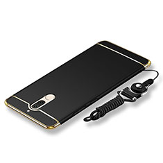 Custodia Lusso Metallo Laterale e Plastica Cover con Cordoncino per Huawei Nova 2i Nero