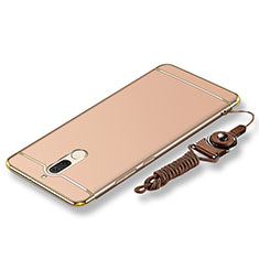 Custodia Lusso Metallo Laterale e Plastica Cover con Cordoncino per Huawei Nova 2i Oro