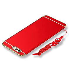 Custodia Lusso Metallo Laterale e Plastica Cover con Cordoncino per Huawei Nova 2S Rosso