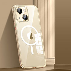 Custodia Lusso Metallo Laterale e Plastica Cover con Mag-Safe Magnetic JL1 per Apple iPhone 13 Oro