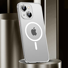 Custodia Lusso Metallo Laterale e Plastica Cover con Mag-Safe Magnetic JL2 per Apple iPhone 13 Argento