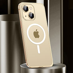 Custodia Lusso Metallo Laterale e Plastica Cover con Mag-Safe Magnetic JL2 per Apple iPhone 14 Oro