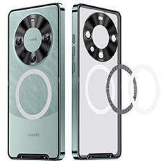 Custodia Lusso Metallo Laterale e Plastica Cover con Mag-Safe Magnetic LK1 per Huawei Mate 60 Pro+ Plus Verde