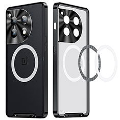 Custodia Lusso Metallo Laterale e Plastica Cover con Mag-Safe Magnetic LK1 per OnePlus 12 5G Nero