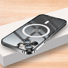 Custodia Lusso Metallo Laterale e Plastica Cover con Mag-Safe Magnetic LK2 per Apple iPhone 13 Nero