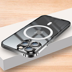Custodia Lusso Metallo Laterale e Plastica Cover con Mag-Safe Magnetic LK2 per Apple iPhone 13 Pro Max Nero