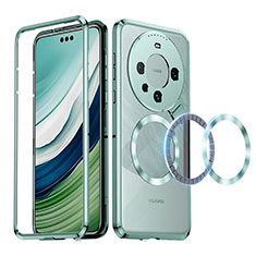 Custodia Lusso Metallo Laterale e Plastica Cover con Mag-Safe Magnetic LK2 per Huawei Mate 60 Pro+ Plus Verde