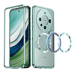 Custodia Lusso Metallo Laterale e Plastica Cover con Mag-Safe Magnetic LK2 per Huawei Mate 60 Verde