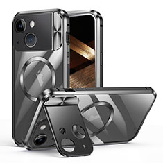 Custodia Lusso Metallo Laterale e Plastica Cover con Mag-Safe Magnetic LK4 per Apple iPhone 14 Nero