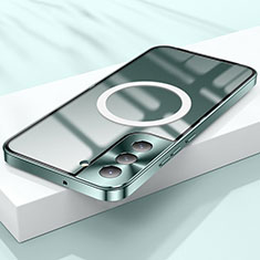 Custodia Lusso Metallo Laterale e Plastica Cover con Mag-Safe Magnetic per Samsung Galaxy S21 5G Verde