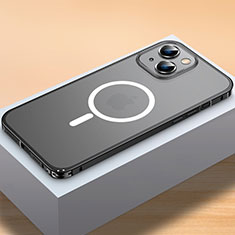 Custodia Lusso Metallo Laterale e Plastica Cover con Mag-Safe Magnetic QC2 per Apple iPhone 13 Mini Nero