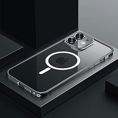 Custodia Lusso Metallo Laterale e Plastica Cover con Mag-Safe Magnetic QC3 per Apple iPhone 12 Mini Nero