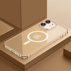 Custodia Lusso Metallo Laterale e Plastica Cover con Mag-Safe Magnetic QC3 per Apple iPhone 12 Mini Oro