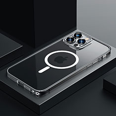 Custodia Lusso Metallo Laterale e Plastica Cover con Mag-Safe Magnetic QC3 per Apple iPhone 12 Pro Max Nero