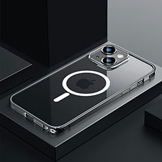Custodia Lusso Metallo Laterale e Plastica Cover con Mag-Safe Magnetic QC3 per Apple iPhone 13 Nero