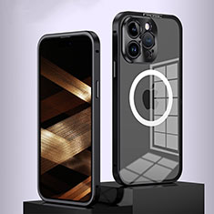 Custodia Lusso Metallo Laterale e Plastica Cover con Mag-Safe Magnetic QC5 per Apple iPhone 13 Pro Nero