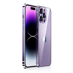 Custodia Lusso Metallo Laterale e Plastica Cover JB1 per Apple iPhone 14 Pro Viola