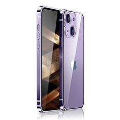 Custodia Lusso Metallo Laterale e Plastica Cover JB1 per Apple iPhone 15 Plus Viola