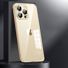 Custodia Lusso Metallo Laterale e Plastica Cover JL1 per Apple iPhone 13 Pro Max Oro