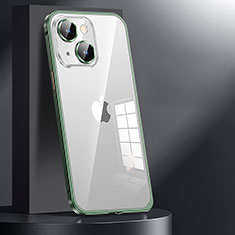 Custodia Lusso Metallo Laterale e Plastica Cover JL1 per Apple iPhone 14 Plus Verde