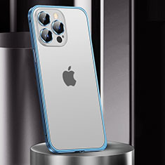 Custodia Lusso Metallo Laterale e Plastica Cover JL2 per Apple iPhone 13 Pro Max Blu