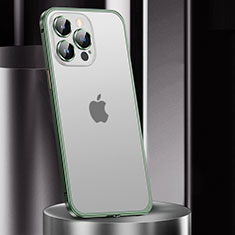 Custodia Lusso Metallo Laterale e Plastica Cover JL2 per Apple iPhone 13 Pro Max Verde
