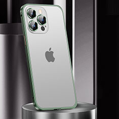 Custodia Lusso Metallo Laterale e Plastica Cover JL2 per Apple iPhone 13 Pro Verde
