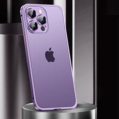 Custodia Lusso Metallo Laterale e Plastica Cover JL2 per Apple iPhone 13 Pro Viola
