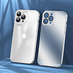 Custodia Lusso Metallo Laterale e Plastica Cover LF1 per Apple iPhone 14 Pro Max Argento