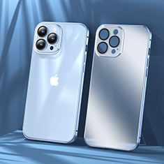 Custodia Lusso Metallo Laterale e Plastica Cover LF1 per Apple iPhone 14 Pro Max Blu