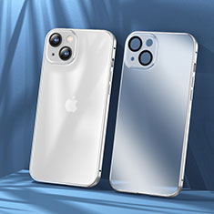 Custodia Lusso Metallo Laterale e Plastica Cover LF1 per Apple iPhone 15 Plus Argento