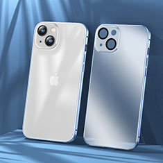 Custodia Lusso Metallo Laterale e Plastica Cover LF1 per Apple iPhone 15 Plus Blu