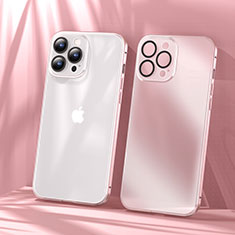 Custodia Lusso Metallo Laterale e Plastica Cover LF1 per Apple iPhone 15 Pro Max Oro Rosa