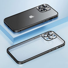 Custodia Lusso Metallo Laterale e Plastica Cover LF3 per Apple iPhone 13 Pro Nero