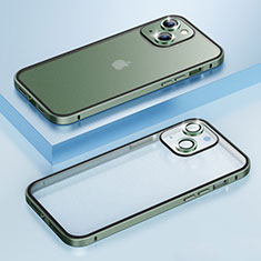 Custodia Lusso Metallo Laterale e Plastica Cover LF3 per Apple iPhone 14 Verde