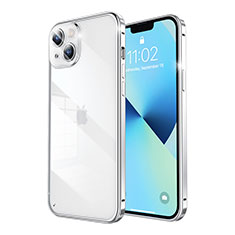 Custodia Lusso Metallo Laterale e Plastica Cover LF5 per Apple iPhone 13 Argento