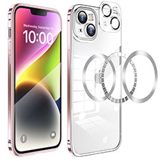 Custodia Lusso Metallo Laterale e Plastica Cover LF5 per Apple iPhone 14 Oro Rosa
