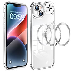 Custodia Lusso Metallo Laterale e Plastica Cover LF5 per Apple iPhone 14 Plus Argento