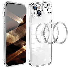 Custodia Lusso Metallo Laterale e Plastica Cover LF5 per Apple iPhone 15 Argento