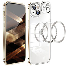 Custodia Lusso Metallo Laterale e Plastica Cover LF5 per Apple iPhone 15 Oro