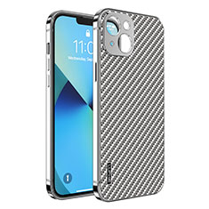 Custodia Lusso Metallo Laterale e Plastica Cover LF6 per Apple iPhone 13 Argento