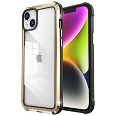 Custodia Lusso Metallo Laterale e Plastica Cover LF6 per Apple iPhone 14 Oro