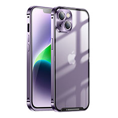 Custodia Lusso Metallo Laterale e Plastica Cover LK1 per Apple iPhone 14 Plus Viola